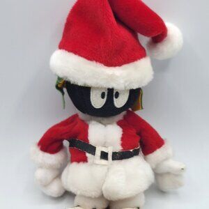 Warner Bros Vintage Marvin Martian Santa 8" Bean Bag Plush 1998  Soft Toy Plush